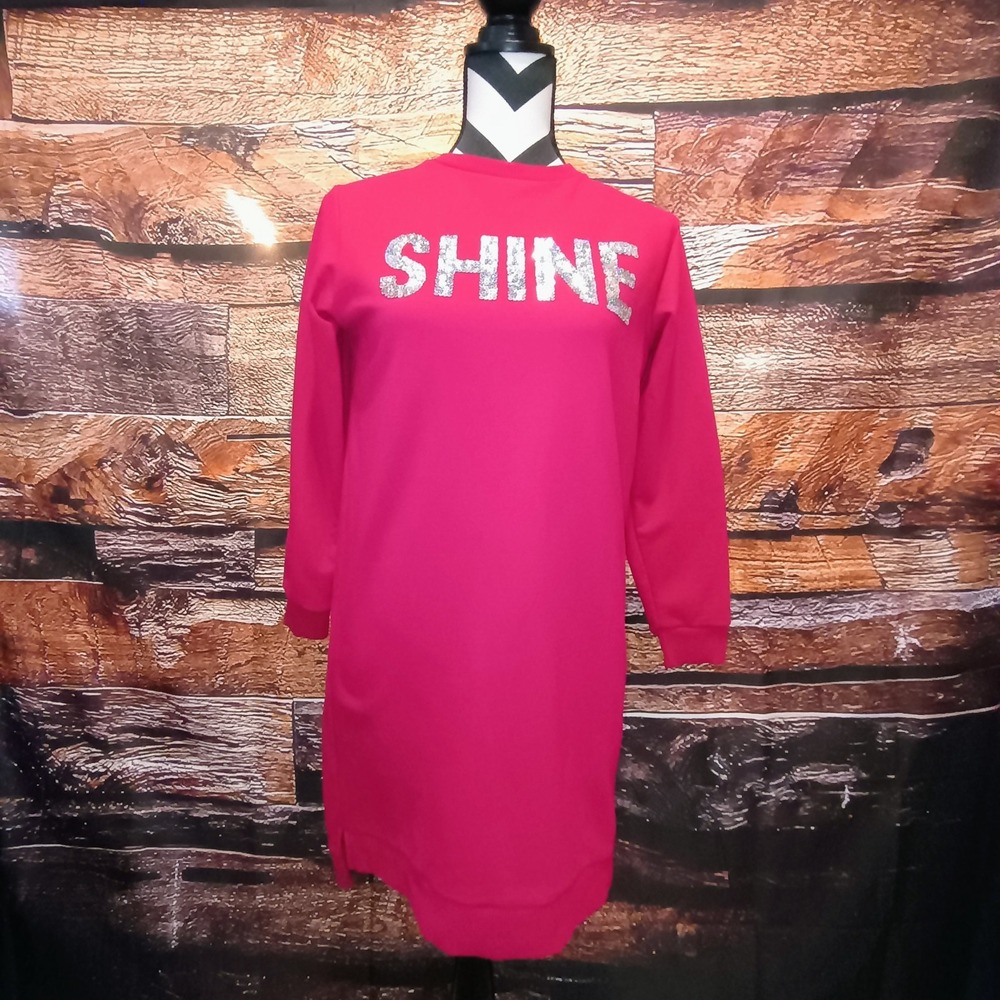 Wonder Nation • Girls "Shine" Sweatshirt Dress Long Sleeve Size XL (14-16)Red‎